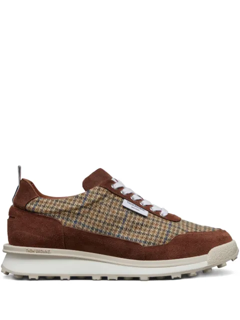 Thom Browne gunclub-check cheviot tweed Alumni sneakers Brown MFD271BF0961