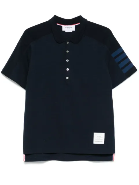 Thom Browne 4-Bar stripe cotton polo shirt Blue MJP192B07323