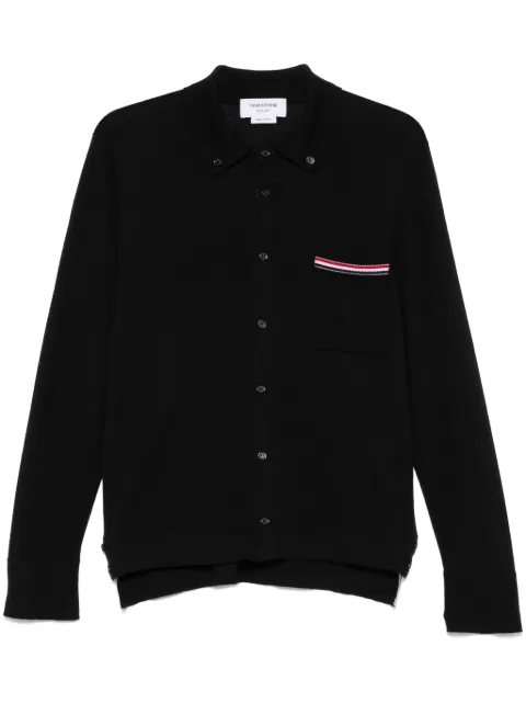 Thom Browne RWB-stripe virgin wool cardigan Black MKL007BY1051