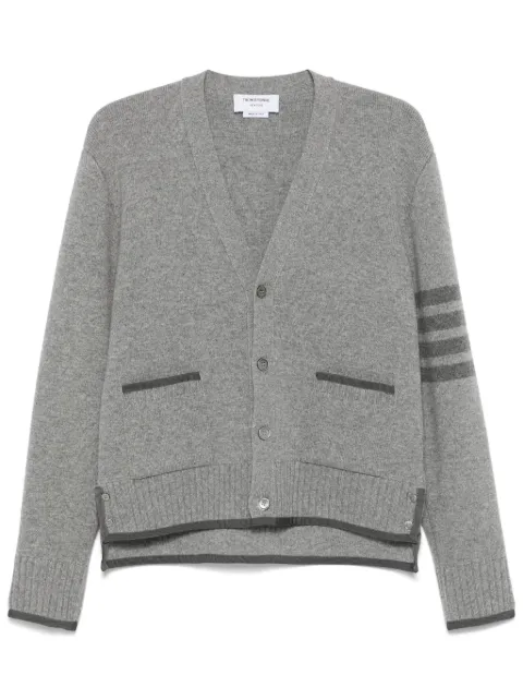 Thom Browne milano stitch merino wool 4-Bar V-neck cardigan Grey MKC608AY1029