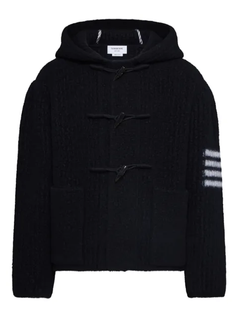 Thom Browne toggle-fastening hooded jacket Black MKJ137AY1054