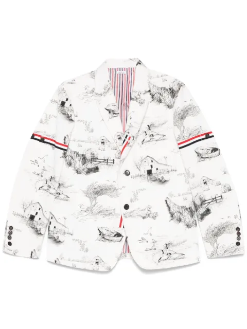 Thom Browne illustration-print blazer White MJU505OF0977