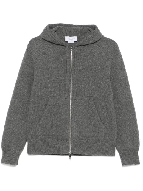 Thom Browne intarsia zip-up hoodie Grey MKT020AY1029
