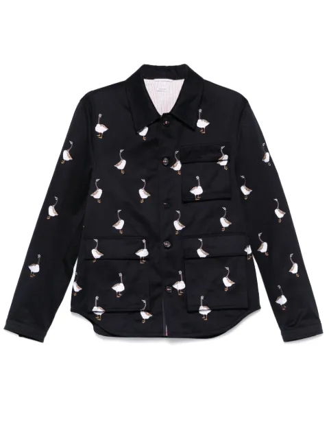 Thom Browne embroidered-motif jacket Blue MJO248EE1361