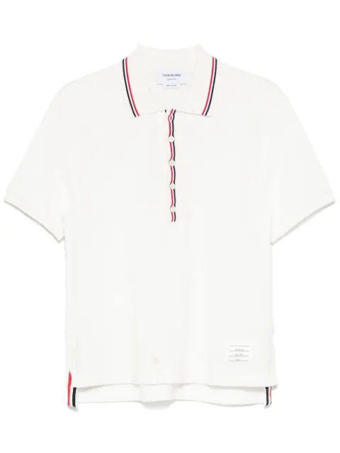 Thom Browne RWB stripe-detail polo shirt Neutrals MJP227AJ0216
