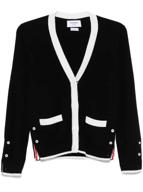 Thom Browne tipping-detailed cashmere cardigan Black FKC581AY2001