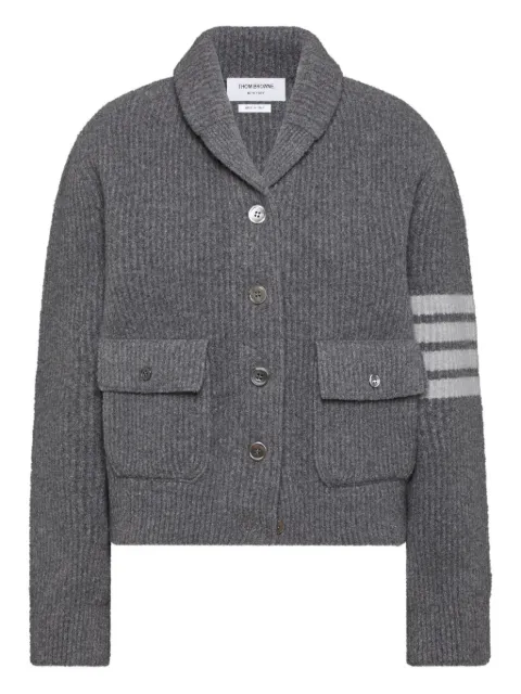 Thom Browne boiled merino wool 4-Bar bomber jacket Grey FKJ116AY1059