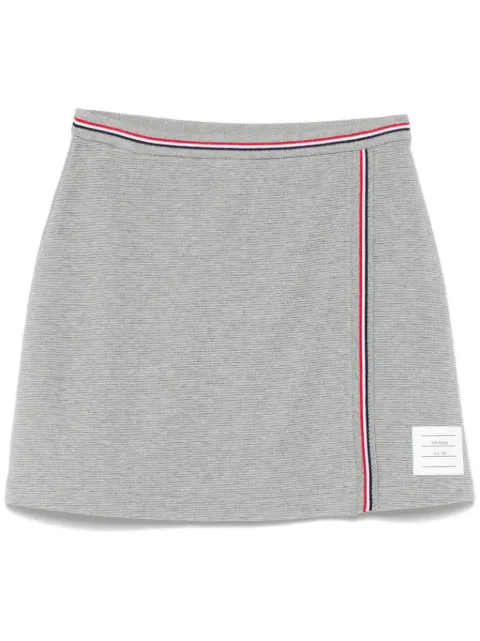 Thom Browne waffle cotton mini skirt Grey FJK141AJ0216