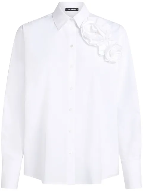 Karl Lagerfeld floral appliqué shirt White A2W11011100