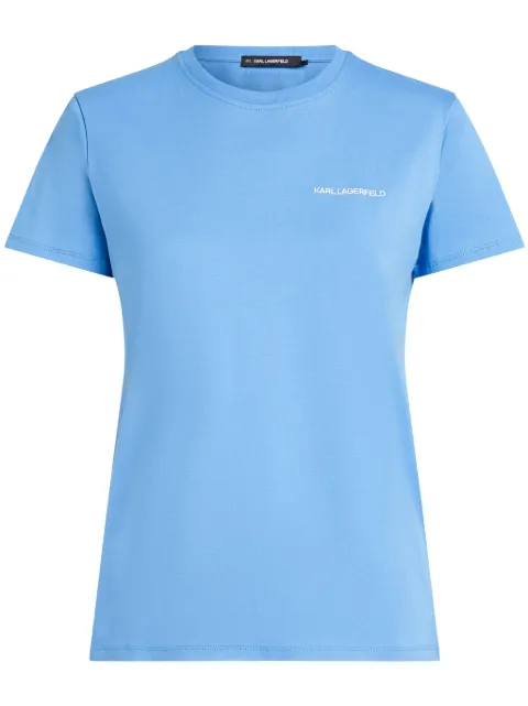 Karl Lagerfeld logo-embroidered T-shirt Blue A1W170191LE