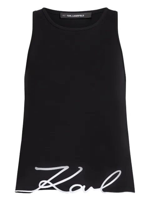 Karl Lagerfeld Signature hem tank top Black A2W17066999