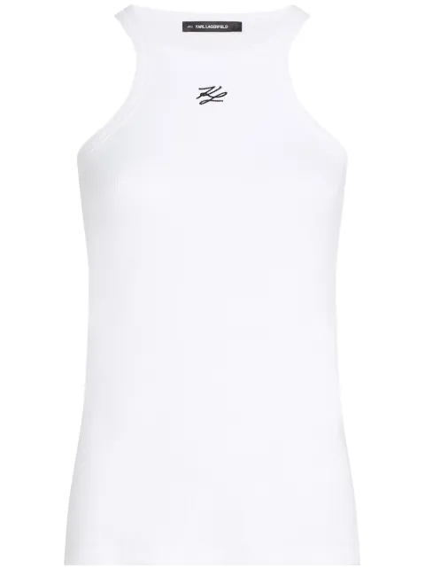 Karl Lagerfeld logo-embroidered tank top White A2W17107100