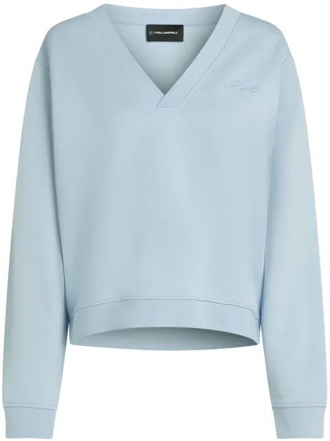 Karl Lagerfeld logo-embroidered sweatshirt Blue A2W200381KZ