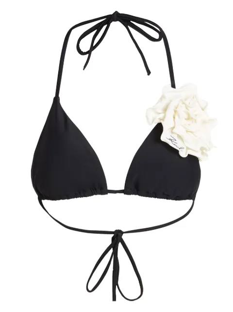 Karl Lagerfeld DNA flower bikini top Black A2W46056999