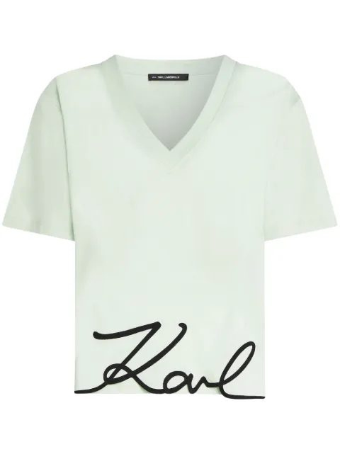 Karl Lagerfeld Signature T-shirt Green A2W171041LC