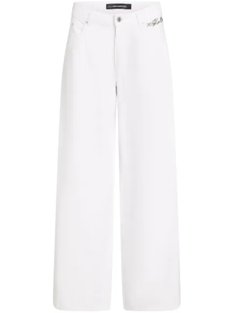 Karl Lagerfeld mid-rise wide-leg jeans White A2W10158D15
