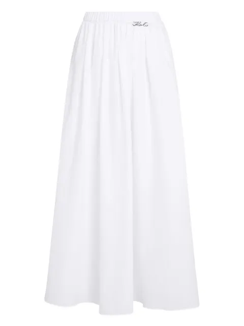 Karl Lagerfeld Signature sheer beach maxi skirt White A2W46043100