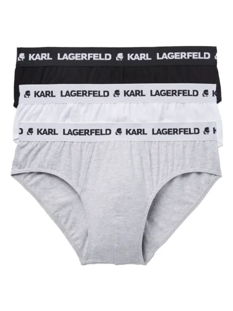 Karl Lagerfeld logo-waistband briefs (set of three) Black A1M47152900