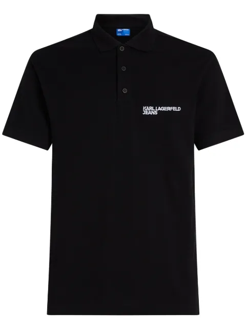 Karl Lagerfeld Jeans logo-embroidered polo shirt Black A2M17094999