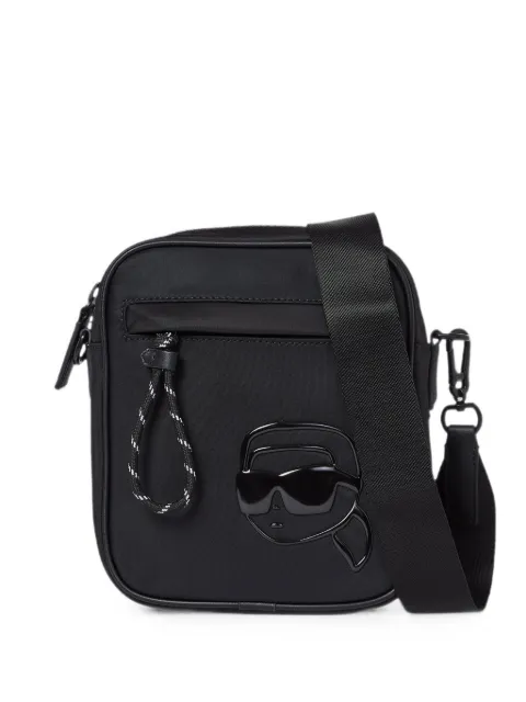 Karl Lagerfeld Ikon tonal-print crossbody bag Black A2M30217999
