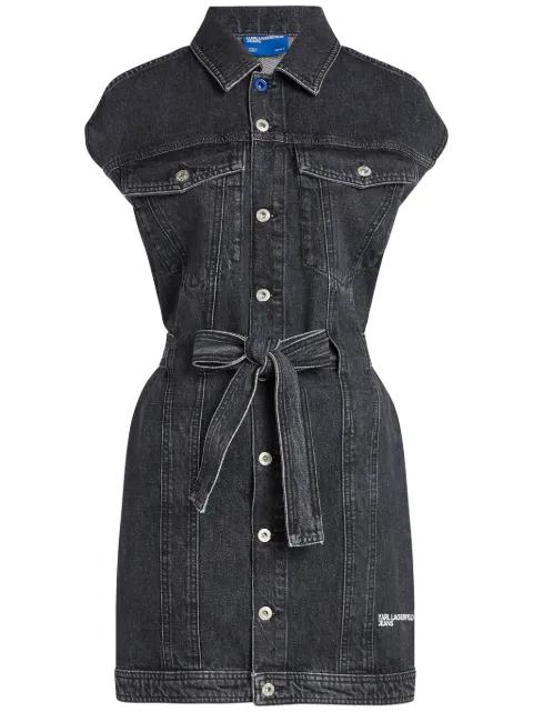 Karl Lagerfeld Jeans belted denim dress Grey A2W130231BJ