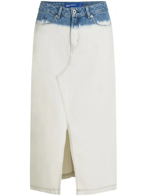 Karl Lagerfeld Jeans ombré denim midi skirt White A2W120141OZ
