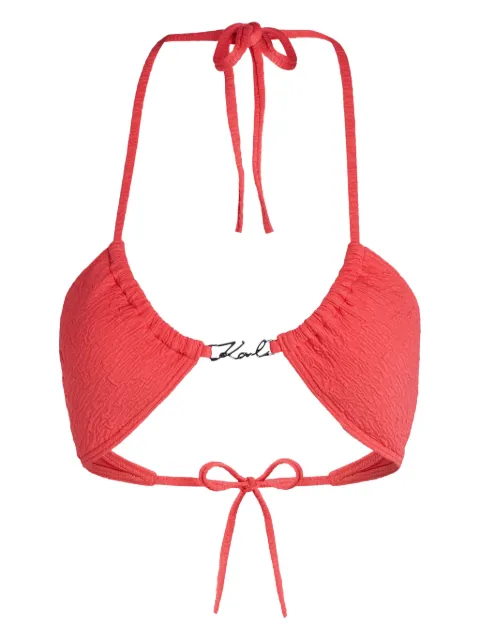 Karl Lagerfeld DNA textured bikini top Red A2W460451LF
