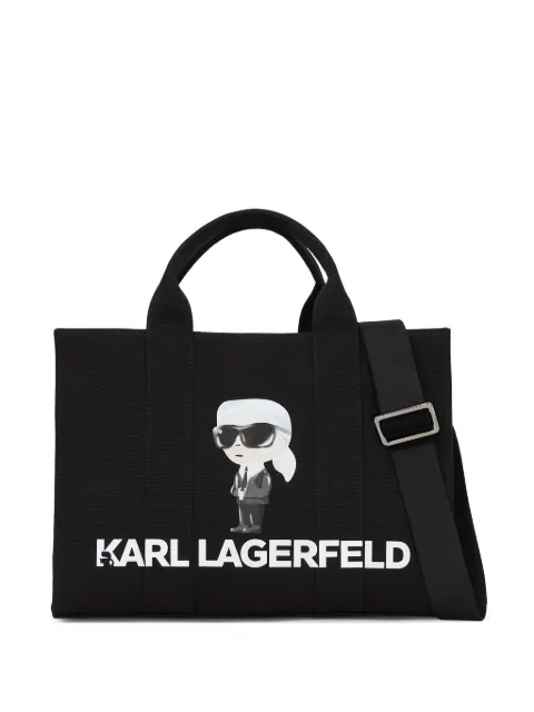 Karl Lagerfeld Ikon Aquarelle canvas tote bag Black A2W50047999
