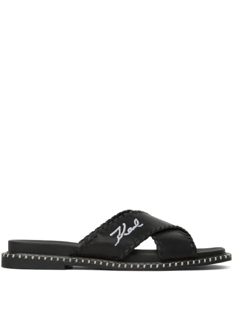 Karl Lagerfeld Lleo whipstitch sandals Black KLL81372999