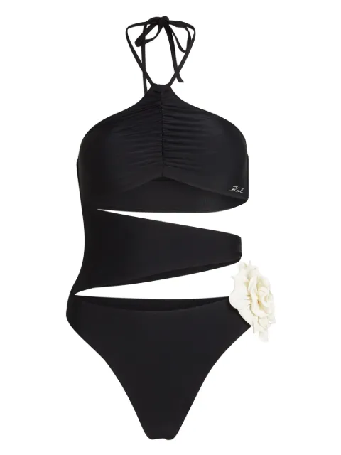 Karl Lagerfeld DNA flower swimsuit Black A2W46006999