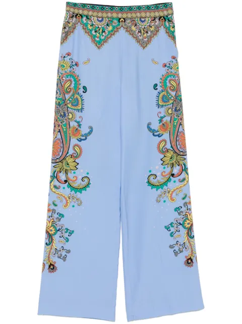 ETRO floral silk trousers Blue WREA0014AK773