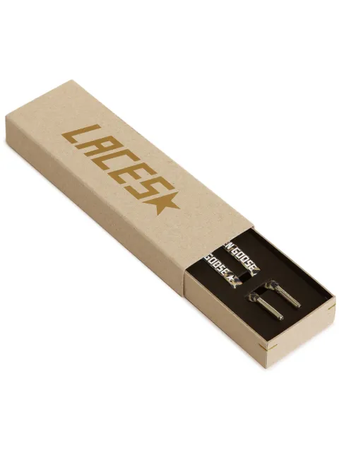 Golden Goose beige leopard-print laces with contrasting white logo Brown GUF00234F002349