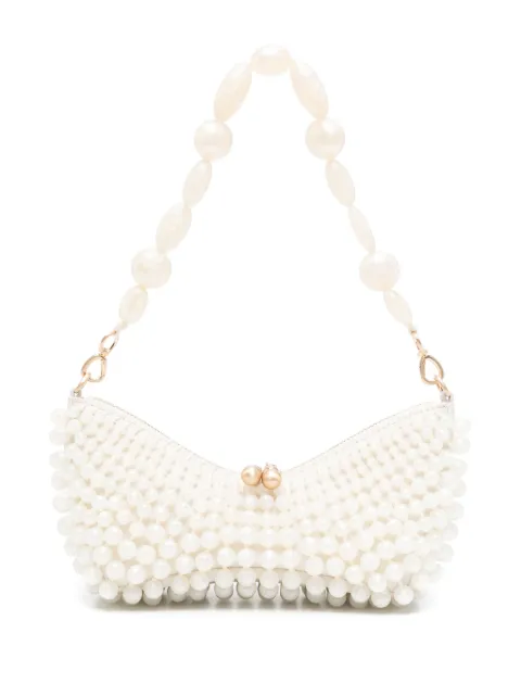 Cult Gaia mini Mercier beaded shoulder bag Neutrals CL3496AC1655