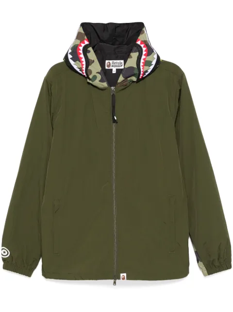 A BATHING APE® 1st camo shark hoodie jacket Green 001LJK701012M