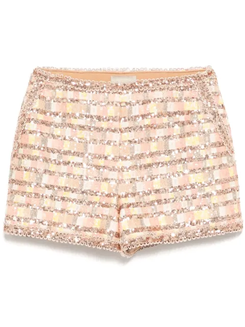Elie Saab tweed sequin shorts Pink P0020N
