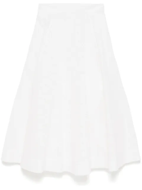 ZIMMERMANN crush embroidered midi skirt White 2540SR251