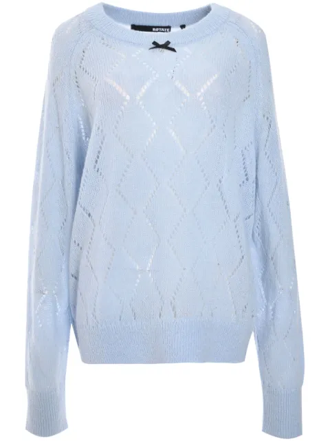 ROTATE BIRGER CHRISTENSEN pointelle-knit sweater Blue 1139122322