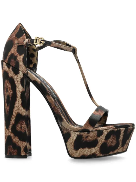 Dolce & Gabbana leopard-print sandals Brown CR1814A6N02