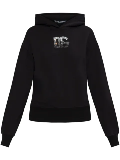 Dolce & Gabbana logo-appliqué hoodie Black F9S48ZGDCXW