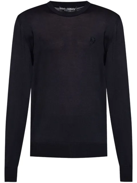 Dolce & Gabbana logo-embroidered sweater Blue GXX02ZJBSK3