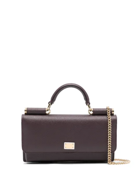 Dolce & Gabbana Dauphine-print calfskin mini bag Purple BI3280A1001