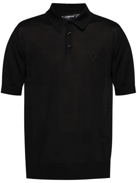 Dolce & Gabbana embroidered-logo polo shirt Black GXZ02ZJBSK3