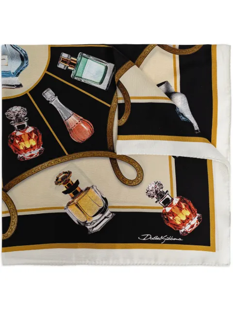 Dolce & Gabbana perfume bottle-print scarf Black GQ348EG0TIB