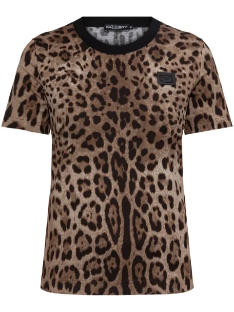 Dolce & Gabbana leopard-print T-shirt Neutrals F8S17TFS78S