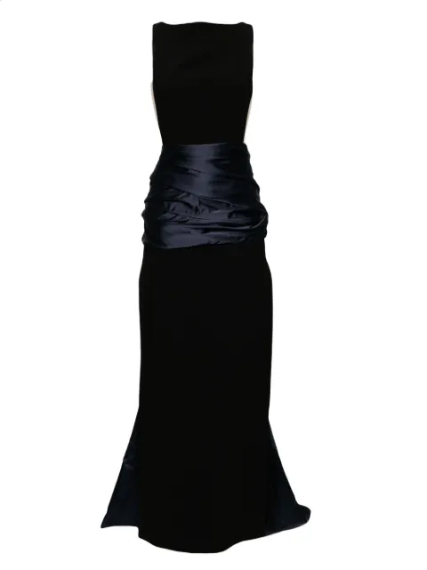 Isabel Sanchis boatneck sheer sides gown Blue 139NATSUKI