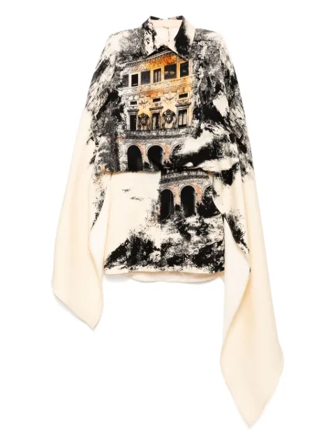 Isabel Sanchis Landscape print dress Yellow 43HIROSHI
