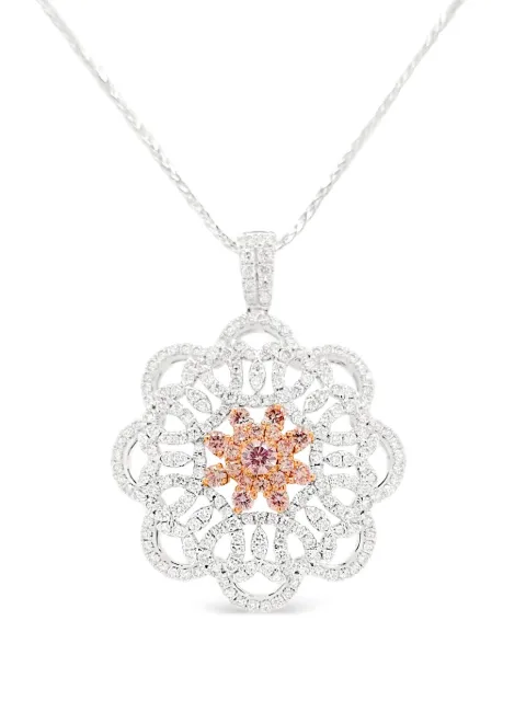 HYT Jewelry 18K white gold and platinum diamond pendant necklace Silver P104JH