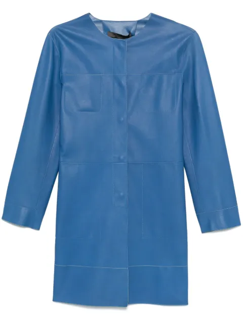 Simonetta Ravizza leather coat Blue LIO2L
