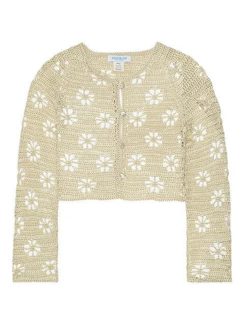 Calle Del Mar floral crochet cardigan Neutrals CDMCC206JAS