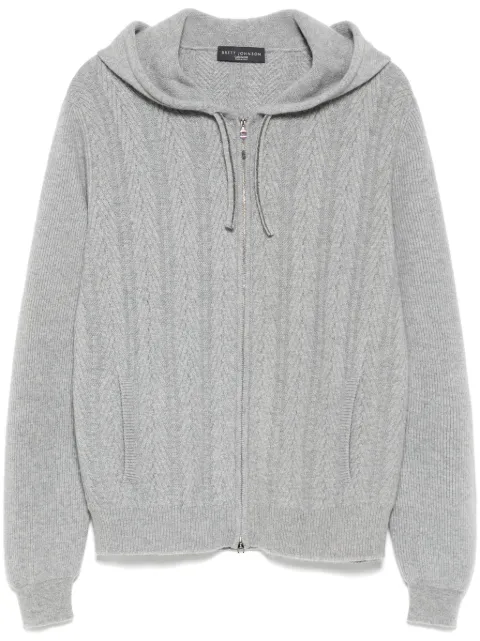 Brett Johnson Herringbone cashmere hoodie Grey FW24K76CARCALGR